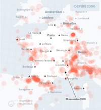 carte de france séismes