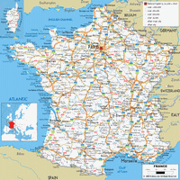 Carte de France avec les villes et les aéroports