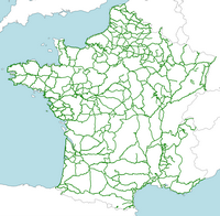 Carte de France avec les voies vertes et les vélos routes