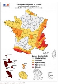 carte de france zone sismique dom tom