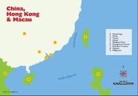 Carte avec les pays aux alentours de Hong Kong.