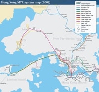 carte métro Hong Kong lignes couleurs