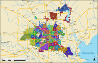 Carte quartiers Houston détaillée