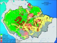 carte projection Amazonie 2030 avant incendies