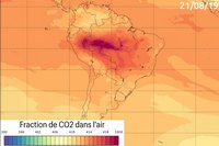 carte incendies en Amazonie taux de CO2 air