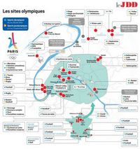 Carte Jeux Olympiques Ile-de-France sport