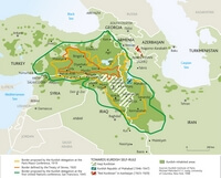 Carte Kurdistan frontière