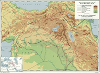 Carte Kurdistan relief
