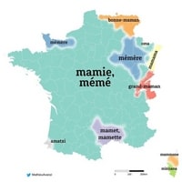 Carte linguistique France mot mamie