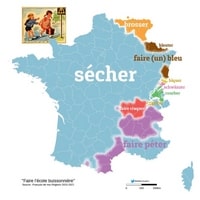 carte linguistique France expression secher les cours