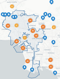 Carte fontaine Los Angeles