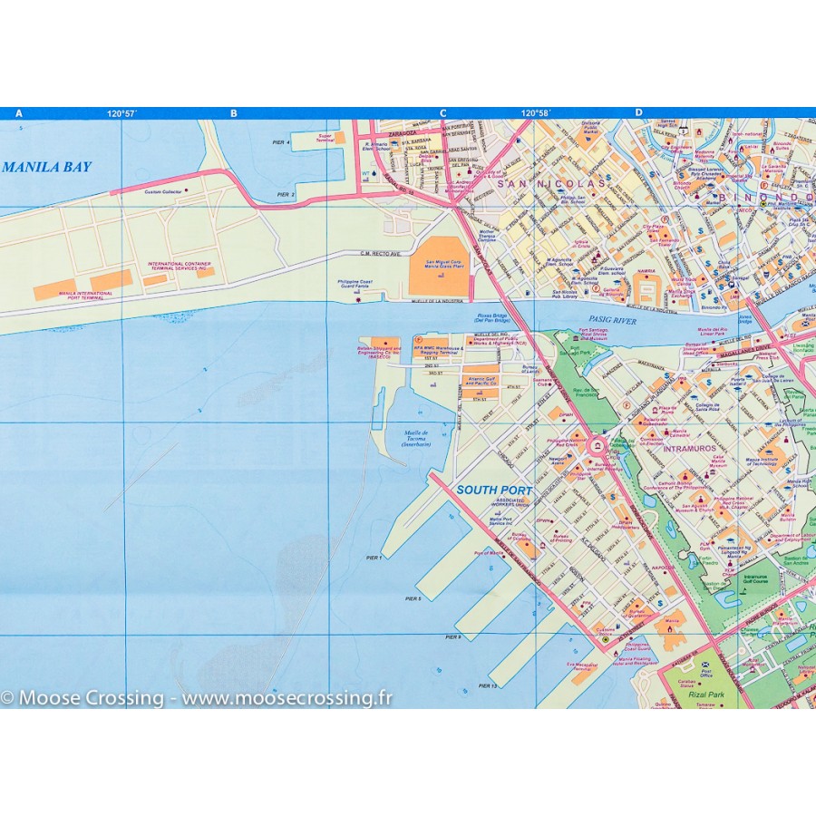 Carte de la baie de Manille et du port