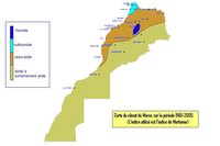 Carte du Maroc avec le climat de 1961 à 2005