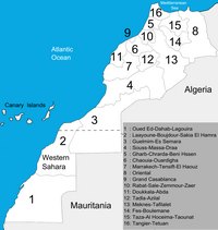 Carte du Maroc avec les anciennes régions