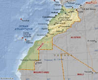 Carte du maroc avec le relief