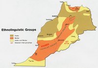 Carte du Maroc avec les langues et les groupes ethniques