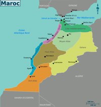 Carte Maroc avec les régions et les villes