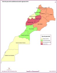 Carte du Maroc avec le taux de pauvreté