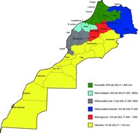 carte Maroc zones agro-climatiques et la pluviométrie en mm