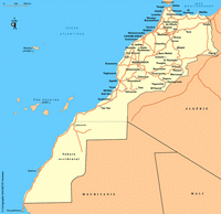 Carte des villes et des routes du Maroc