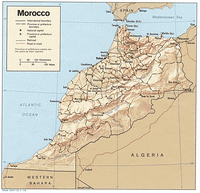 Carte du relief du Maroc sans l'altitude