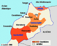 Carte des Berbères et des Arabes du Maroc