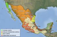 Carte des cartels du Mexique.