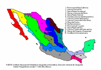 carte États Mexique couleurs