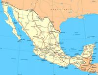 Carte des villes du Mexique.