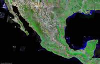 Carte satellite du Mexique.