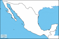 Carte du Mexique complètement vierge.