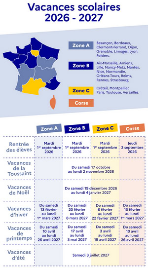 Date du calendrier scolaire