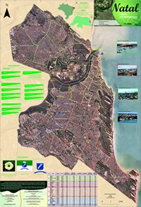 Grande carte de Natal avec les quartiers et des informations