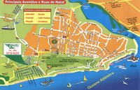 Carte de Natal avec les rues et les avenues principales