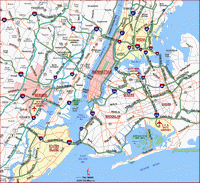 Carte de New York City et des axes routiers