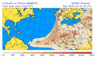 carte nuage poussière Sahara janvier