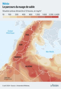 carte parcours nuage sable Sahara