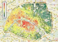 Carte de Paris avec le prix de l'immobilier