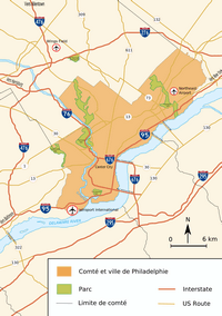Carte route Philadelphie