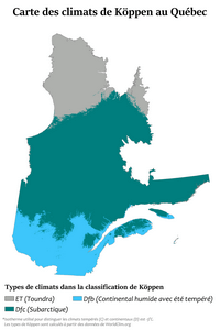 Carte Québec climat