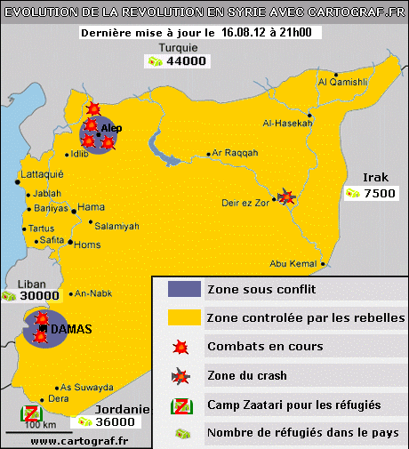 Le Révolution en Syrie en temps réel avec Cartograf.fr