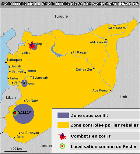 Le Révolution en Syrie le 29.07.12 avec Cartograf.fr