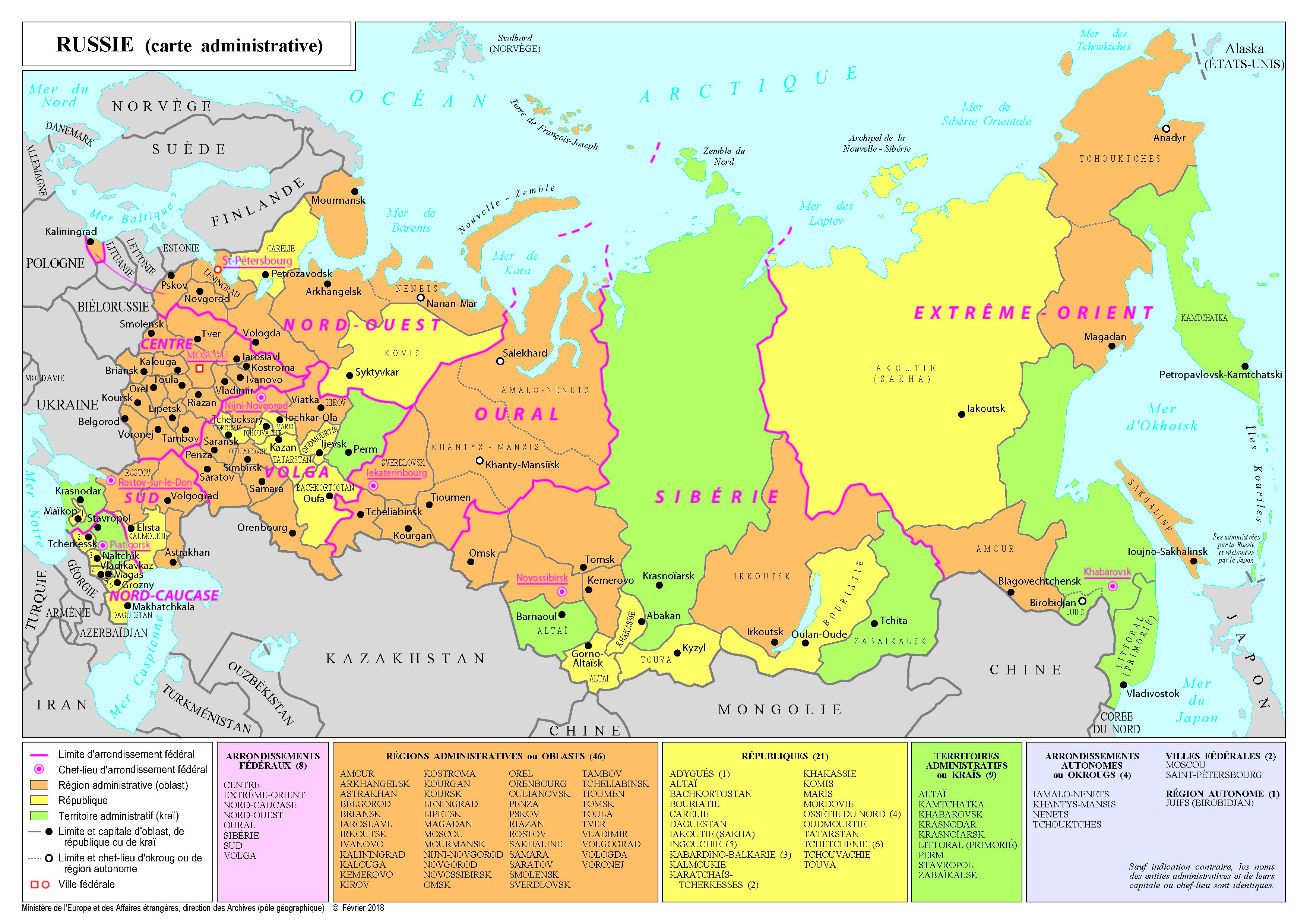 carte de Russie