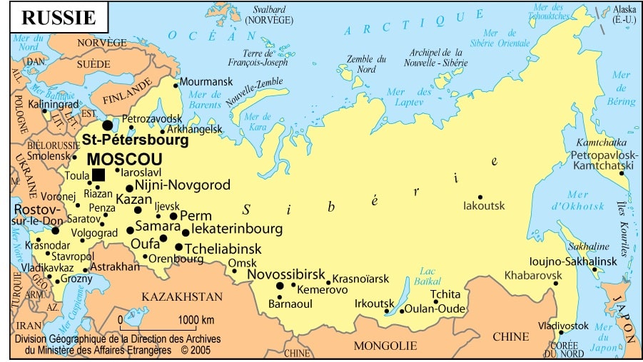 carte de la russie