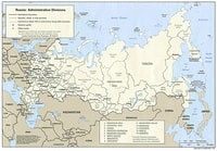 Carte de la Russie administrative avec les régions et les chefs-lieux