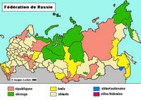 carte de la Russie avec les régions