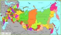 Carte Russie avec les fédérations en couleur