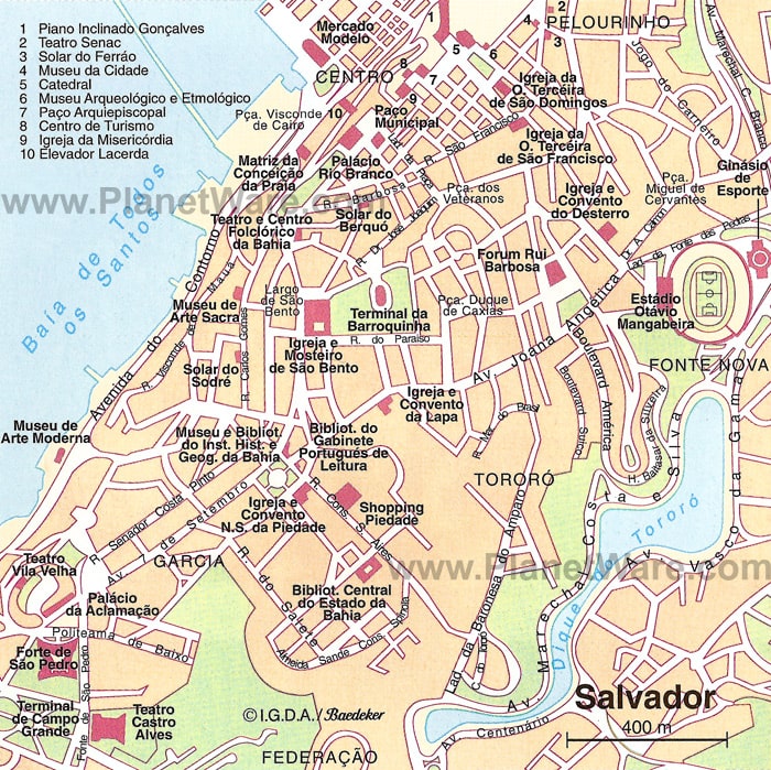 Carte de Salvador de Bahia au Brésil