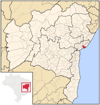 Carte de Salvador de Bahia avec sa localisation au Brésil