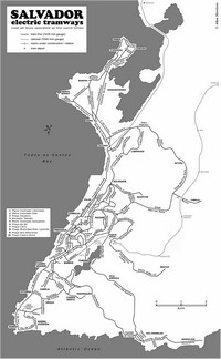 Carte de Salvador de Bahia avec le tram